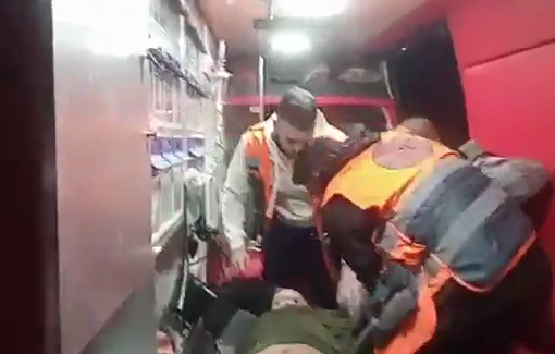 Thumbnail preview image for the video titled: Israeli settlers attacked the council head and foreign activists during their assault on Hammamat al-Maleh