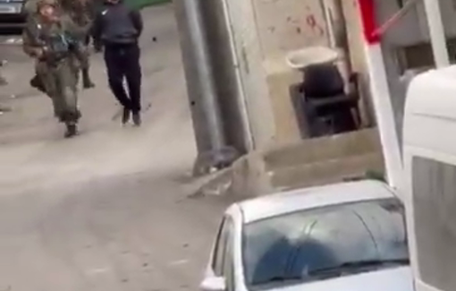 Thumbnail preview image for the video titled: Israeli forces arrested Palestinian youth Kahmed Abu Litfyia in Qalandyia RC after invading his home