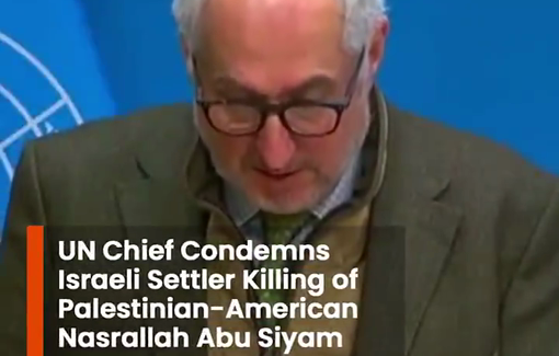 Thumbnail preview image for the video titled: “The Secretary-General condemns the killing of Nasrallah Abu Siyam, a 19-year-old dual Palestinian-American citizen"