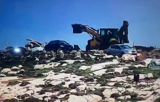 Thumbnail preview image for the video titled: Settlers now rebuilding illegal Kol Mevaseir outpost that has been launching point for pogroms, burning homes and cars