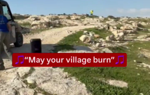 Thumbnail preview image for the video titled: Settlers invaded the villages of Wadi Tiran and Ghwein to celebrate Purim by abusing Palestinians. March 3