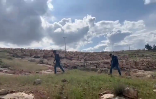 Thumbnail preview image for the video titled: Settlers invading Ghwein and celebrating Purim by drinking alcohol and playing music calling for villages to be burned down