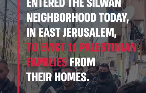 Thumbnail preview image for the video titled: The ethnic cleansing in East Jerusalem is ongoing, Israeli forces evicting 11 Palestinian families from their homes