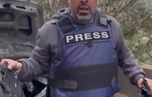 Thumbnail preview image for the video titled: Journalist Jamal Al-Gharbi mourns Ali Shaib (Al-Manar) and Fatima Ftouni (Al-Mayadeen), killed in Israeli attack in southern Lebanon