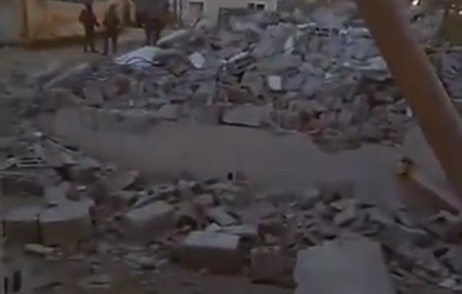 Thumbnail preview image for the video titled: Demolition of the family home of slain Palestinian Malik Salem by Israeli bulldozers in village of Bazariya