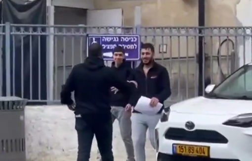 Thumbnail preview image for the video titled: Two Palestinian siblings Musab and Anas Basbous arrested during their eviction in Silwan were released