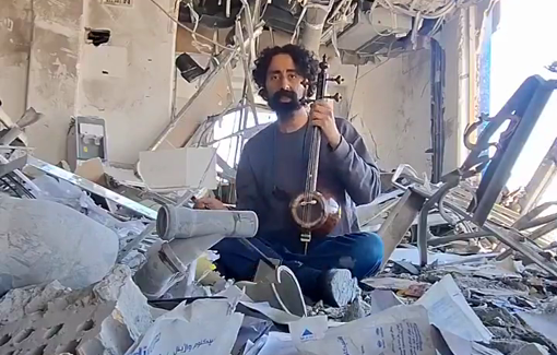 Thumbnail preview image for the video titled: Iranian composer: "I wanted the last sound that remains here to be music, not bombs and missiles."