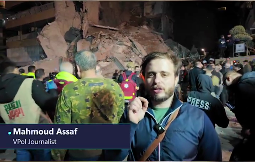 Thumbnail preview image for the video titled: In Tallet el Khayat, Beirut, Israel committed a massacre by bombing a residential apartment building to the ground