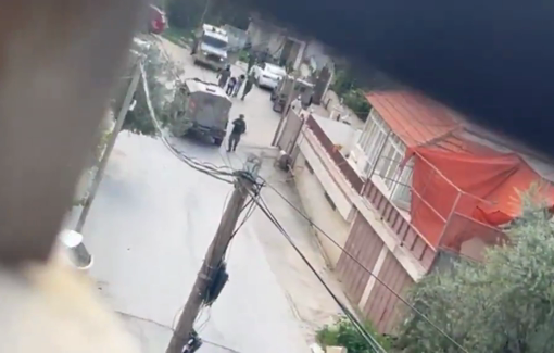 Thumbnail preview image for the video titled: Israeli forces detain two young men after raiding their home in the western part of Nablus
