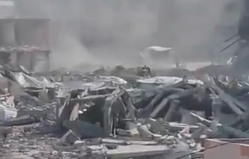 Thumbnail preview image for the video titled: People rush to check on victims following Israeli bombing in Sheikh Radwan