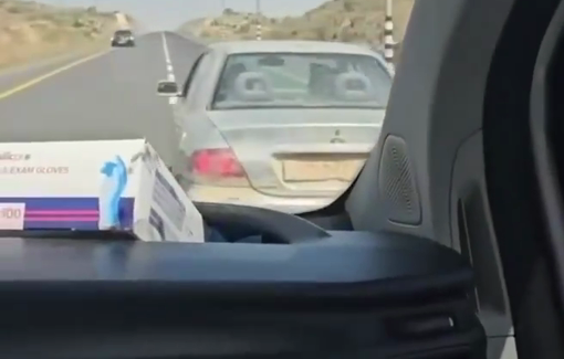 Thumbnail preview image for the video titled: A settler car blocks an ambulance and prevents it from passing on a road south of Nablus