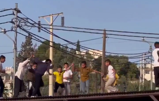 Thumbnail preview image for the video titled: Children in the Jordan Valley were filmed performing the Palestinian dabka