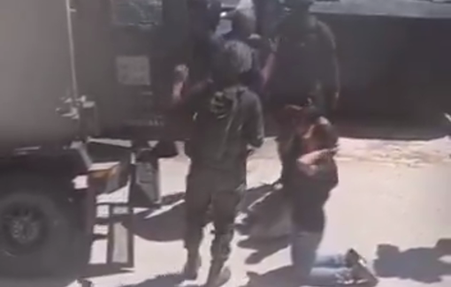 Thumbnail preview image for the video titled: Israeli forces detained two Palestinian children during the ongoing military invasion of of Al-Mughayyir