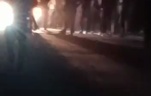 Thumbnail preview image for the video titled: Crowd gathers following Israeli strike on a police checkpoint