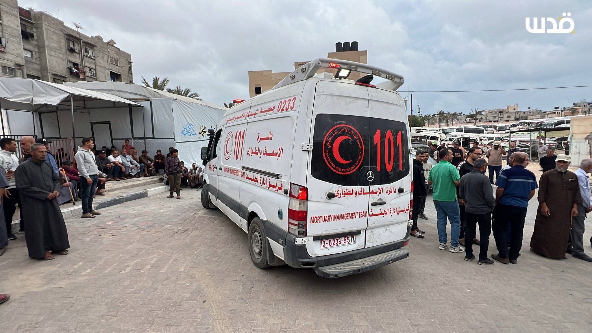 Thumbnail preview image for the video titled: Aid truck drivers killed in Rafah brought to Nasser hospital