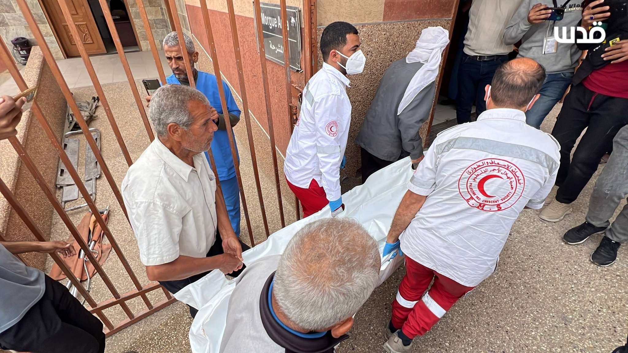 Thumbnail preview image for the video titled: Aid truck drivers killed in Rafah brought to Nasser hospital