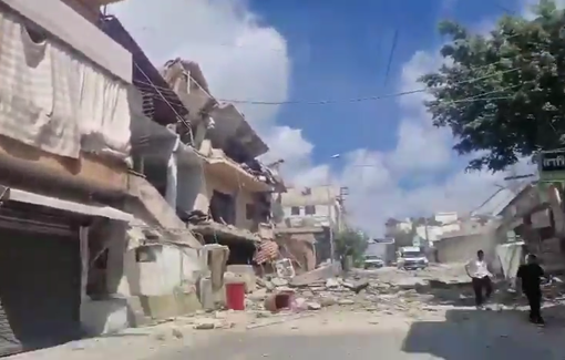 Thumbnail preview image for the video titled: Heavy damage and partial collapse of building in Borj El Chmali, Lebanon