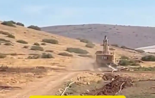 Thumbnail preview image for the video titled: Israeli forces destroyed water supply lines east of Atuf, south of Tubas, just one night after local residents had repaired them