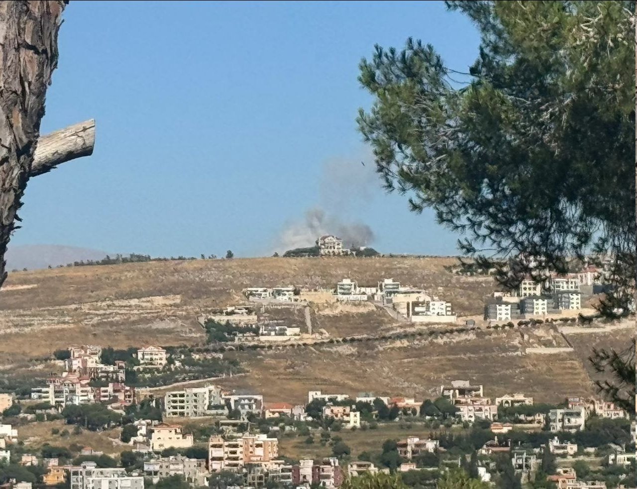 Thumbnail preview image for the video titled: Israeli airstrike on Kfar Roomane, Lebanon, despite the ceasefire