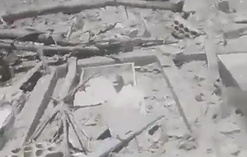 Thumbnail preview image for the video titled: Multiple Israeli airstrikes razed an entire street in Qennarit, killing seven people and wounding 13 others