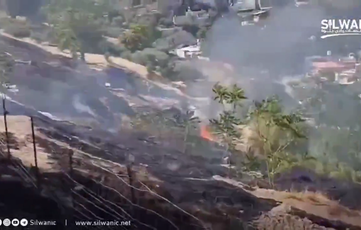 Thumbnail preview image for the video titled: Israeli settlers set fire to a hillside in the town of Silwan in occupied Jerusalem