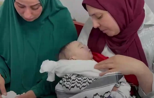 Thumbnail preview image for the video titled: Baby Ahmad Marouf Zeid prevented to reach hospital by Israeli checkpoint, mourned by his mother
