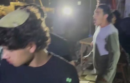 Thumbnail preview image for the video titled: More than 30 settlers storming Umm al-Khair, overnight, trying to install razor wire in the middle of house courtyards