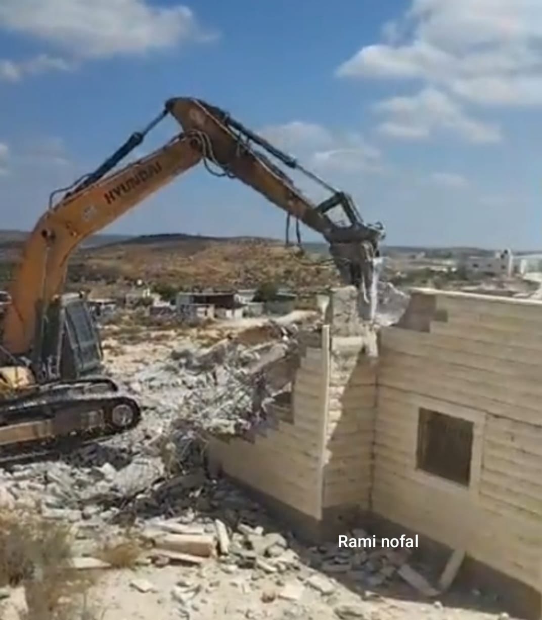 Thumbnail preview image for the video titled: Israeli forces turned a Palestinian Home in Idhna into a pile of rubble
