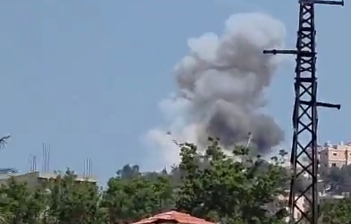 Thumbnail preview image for the video titled: Two Israeli airstrikes target Mansouri, in southern Lebanon