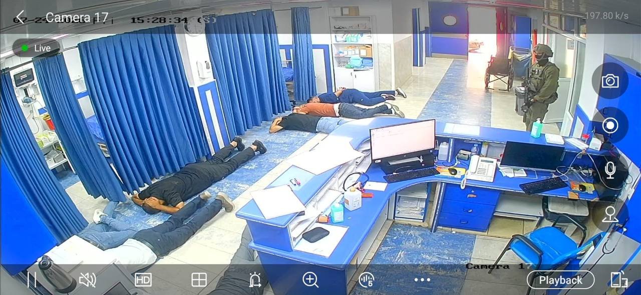 Thumbnail preview image for the video titled: Israeli forces raided Nablus Specialized Hospital and held medical staff hostage following the pogrom in Tell