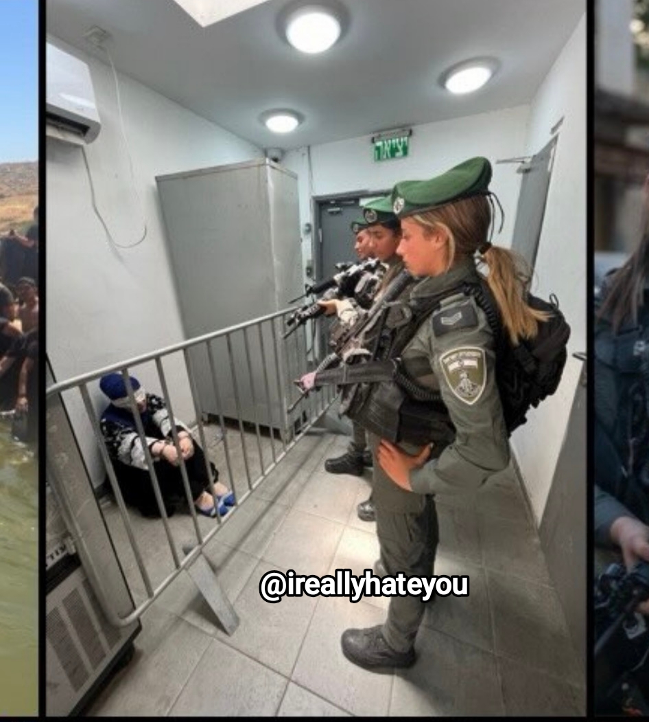 Thumbnail preview image for the video titled: Female IDF soldiers, posing with a Palestinian hostage to post on social media