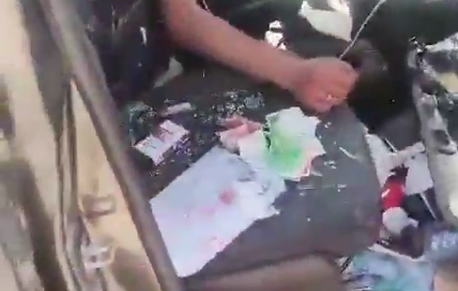 Thumbnail preview image for the video titled: A delivery guy from al Fawar refugee camp was attacked by settlers while driving near the village of Sh'ib al Butum