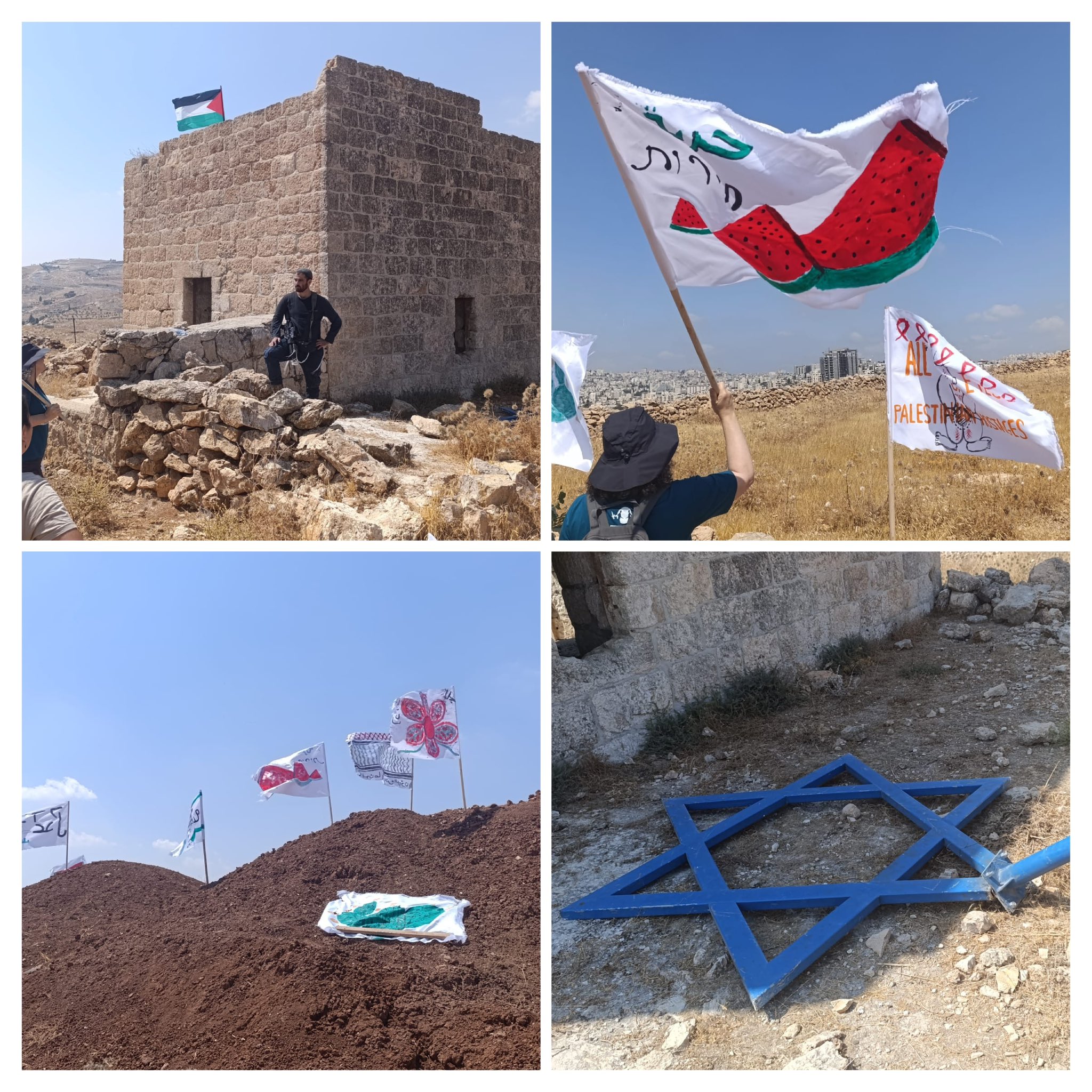 Thumbnail preview image for the video titled: Solidarity action with the residents of Beit Sahour facing the threatening of settlers from the violent Shdema outpost