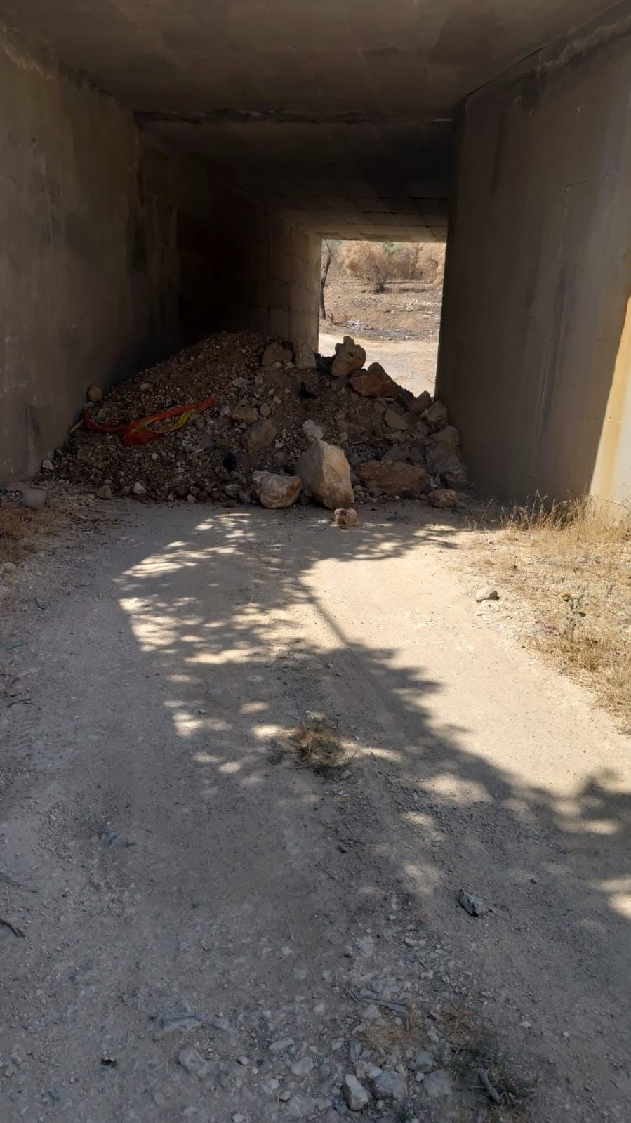 Thumbnail preview image for the video titled: Israeli settlers installed dirt barriers on a road leading to a home in Burin