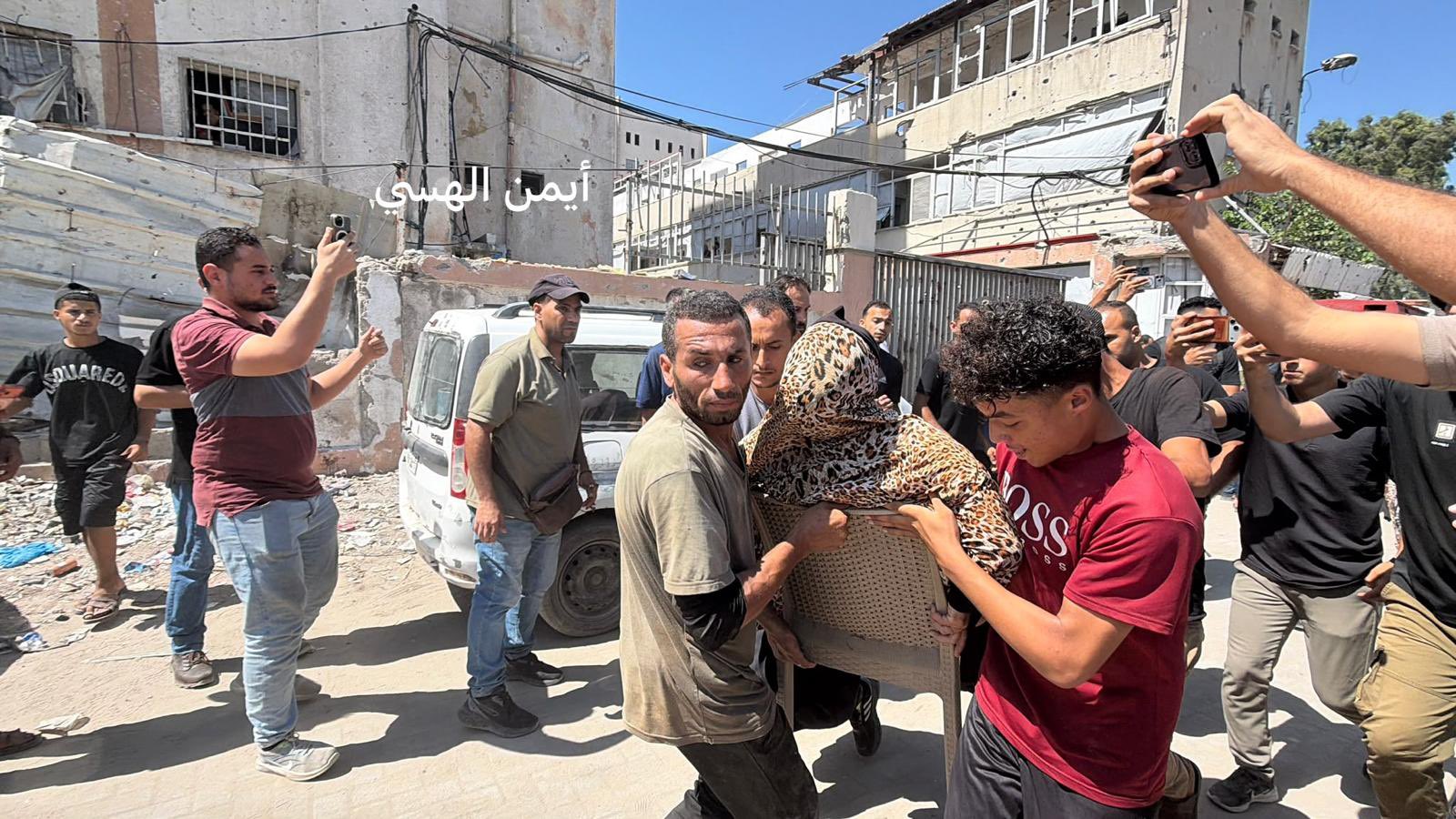 Thumbnail preview image for the video titled: Woman injured in Israeli bombing of police HQ
