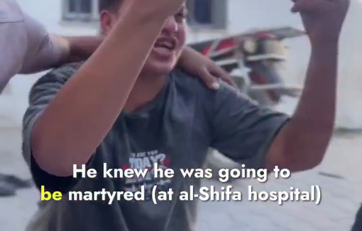 Thumbnail preview image for the video titled: Teen son mourns his policeman father killed by Israel