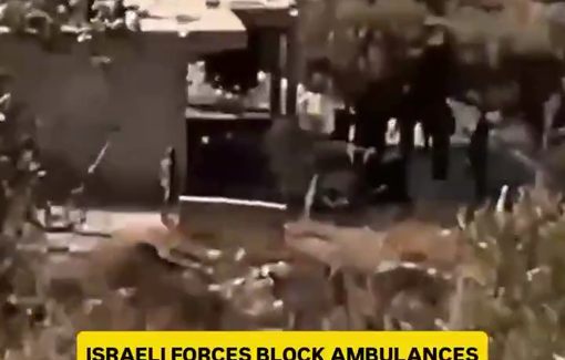 Thumbnail preview image for the video titled: Israeli forces preventing ambulances from retrieving bodies from the house struck near Jenin