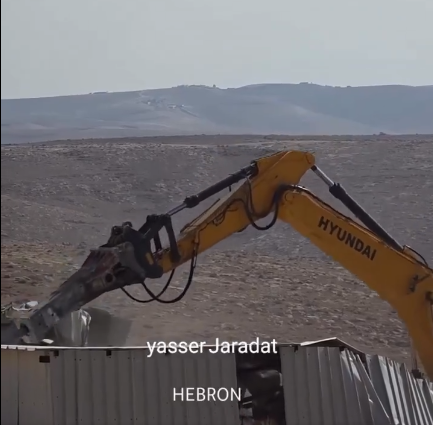 Thumbnail preview image for the video titled: Israeli forces using Hyundai machinery to erase Jinba, Masafer Yatta