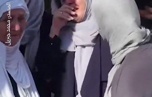 Thumbnail preview image for the video titled: Funeral prayer for Palestinians killed in their sleep by Israeli bombing of Gaza City apartment
