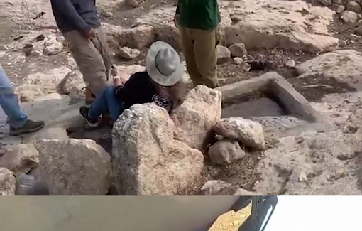 Thumbnail preview image for the video titled: Noam Jackson, from the outpost near A-Tawil, is trying to take control of a Palestinian water cistern