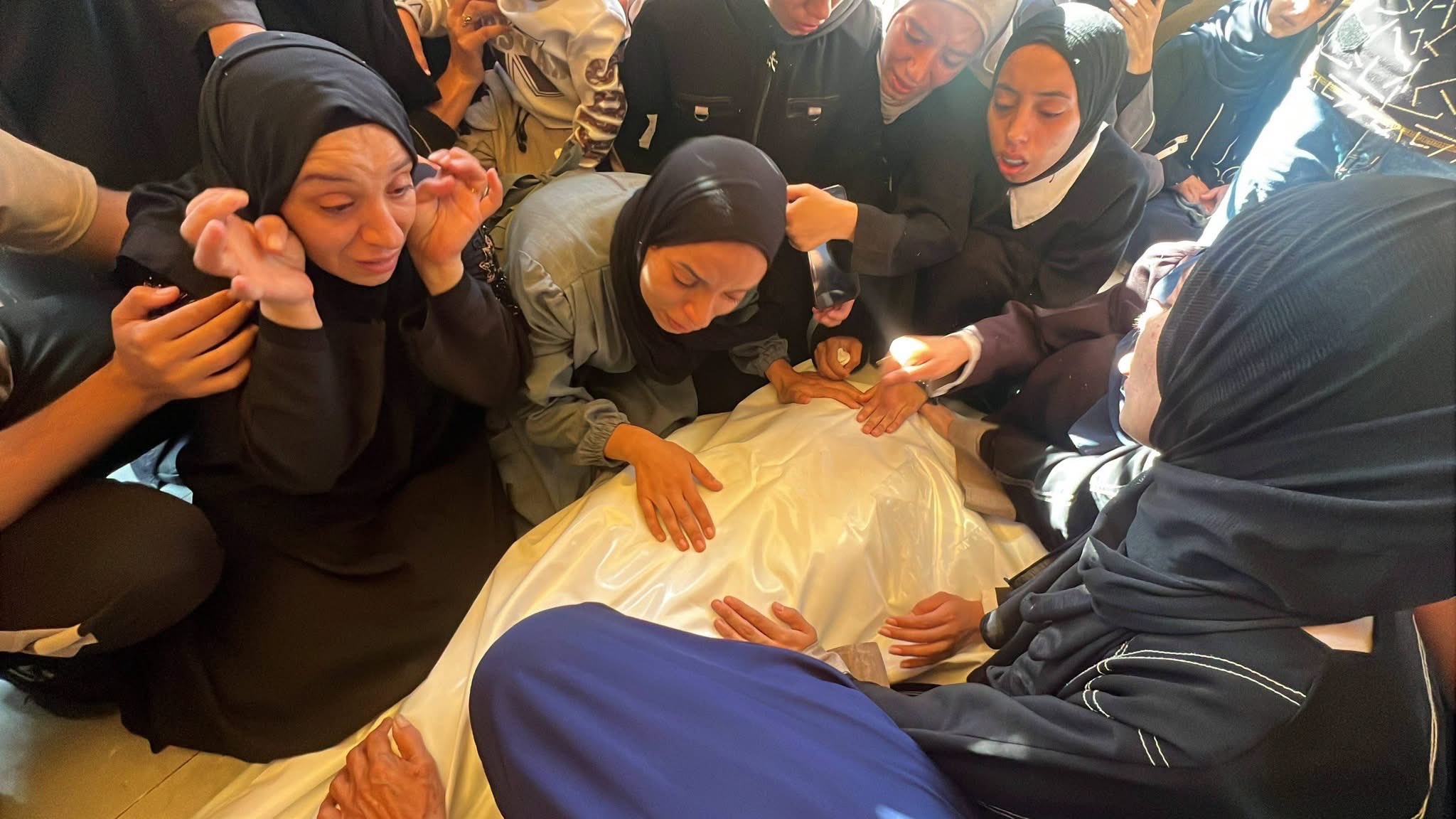 Thumbnail preview image for the video titled: Family bids farewell to police lieutenant killed by Israel in the "safe zone"