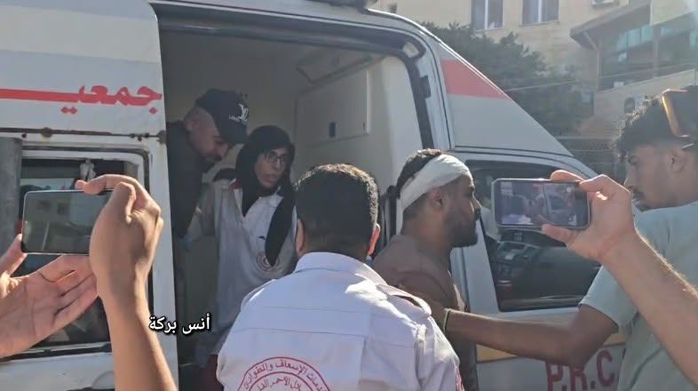 Thumbnail preview image for the video titled: Casualties brought to hospital after Israeli strike on aid worker's car in central Gaza
