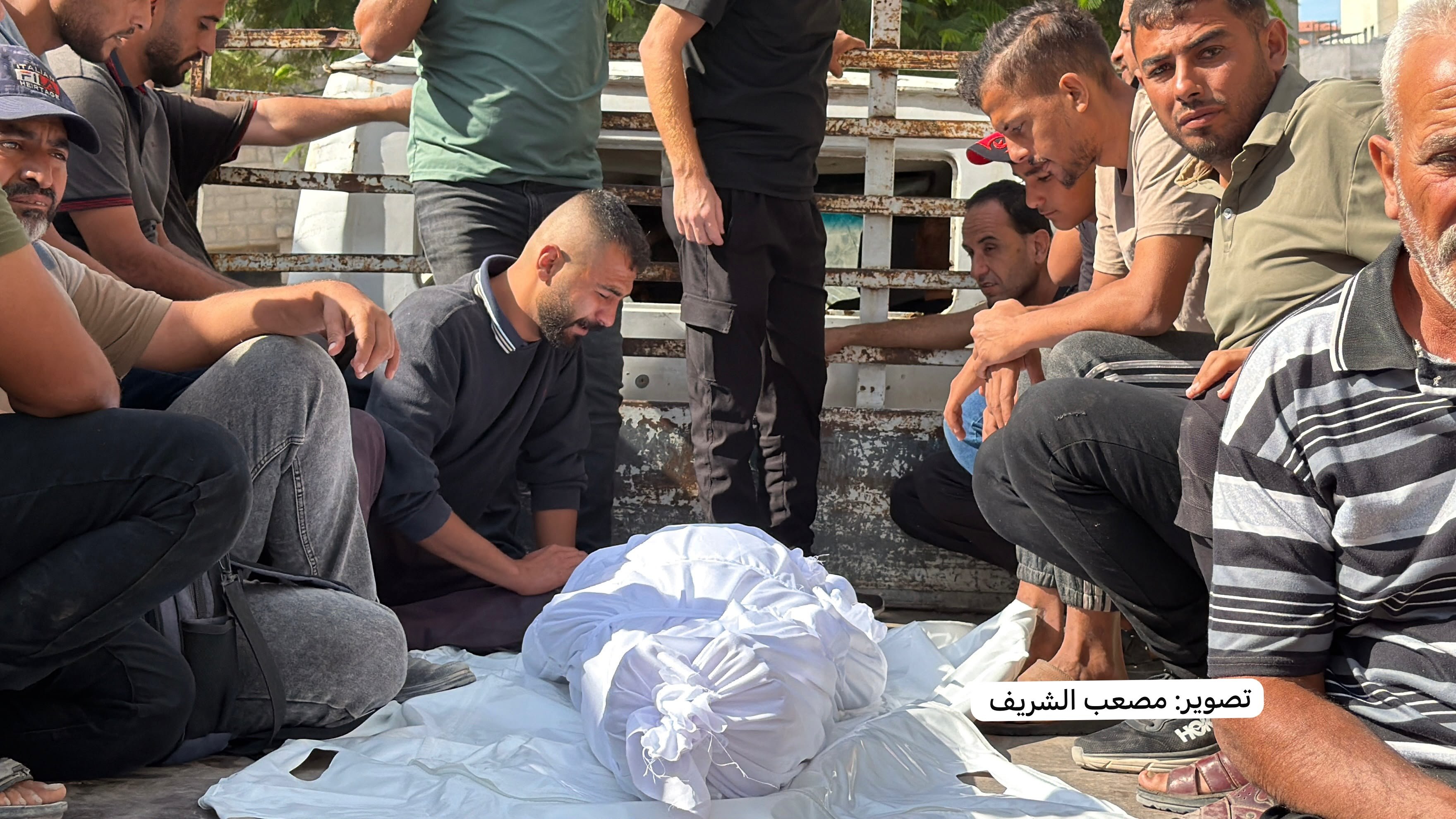 Thumbnail preview image for the video titled: Relatives mourn young man shot in Jabalia