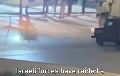Thumbnail preview image for the video titled: On the first day of the academic year, Israeli forces raided Birzeit University and destroyed a memorial for slain students