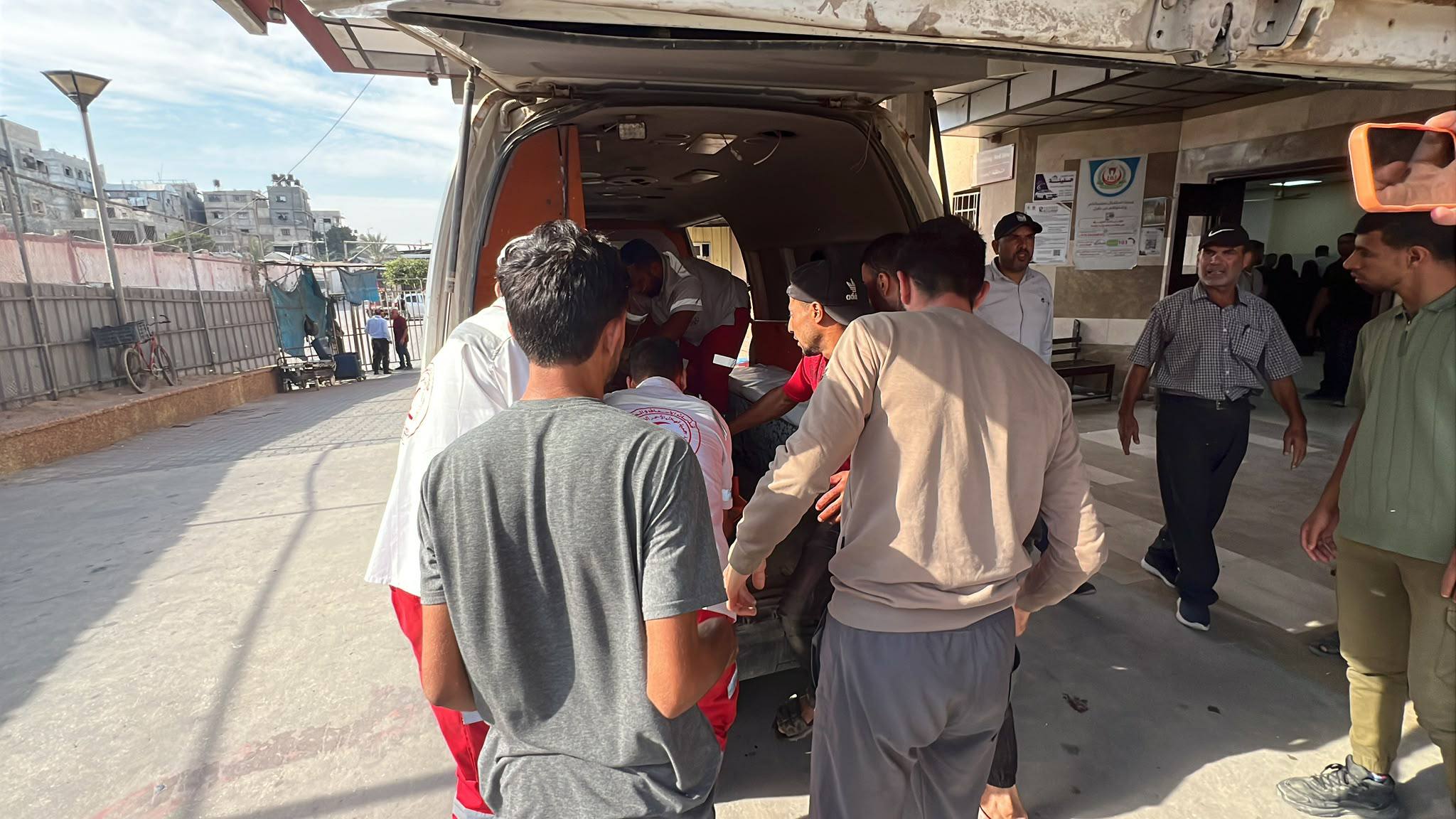 Thumbnail preview image for the video titled: Casualties from Israeli drone strike taken to hospital