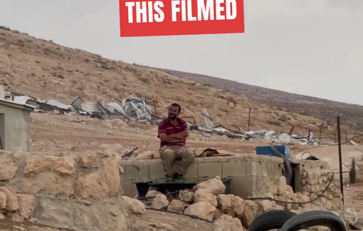 Thumbnail preview image for the video titled: Israelis soldiers prevent French journalists to witness the home demolitions in Jinba