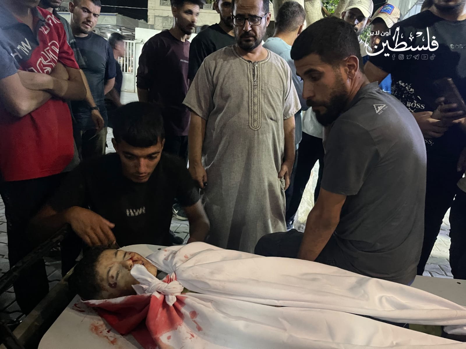 Thumbnail preview image for the video titled: Child Husam Hoso killed in Israeli night bombing of a house in the Sabra neighborhood