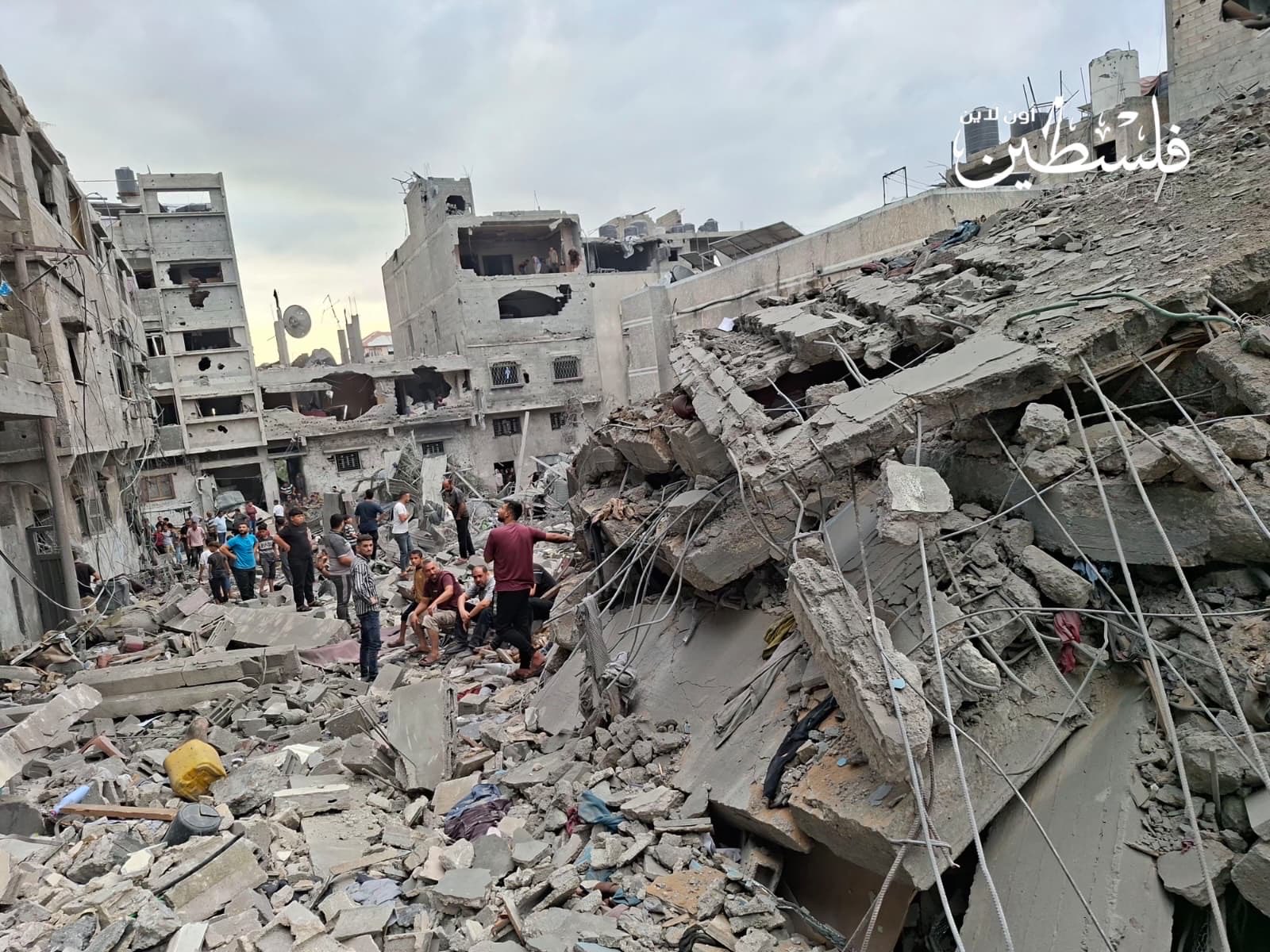 Thumbnail preview image for the video titled: Total destruction of house bombed by Israel in the Sabra neighborhood of Gaza City
