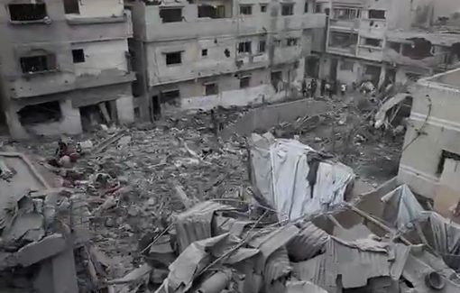 Thumbnail preview image for the video titled: Extensive destruction of and around house bombed by Israel in the Sabra neighborhood