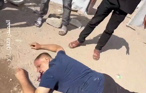 Thumbnail preview image for the video titled: First moments after Israeli drone massacred a group of Palestinians in western Gaza City